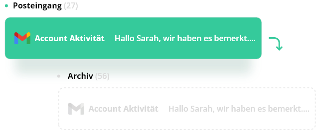 E-Mails archivieren, in denen du als CC aufgeführt, aber nicht erwähnt bist