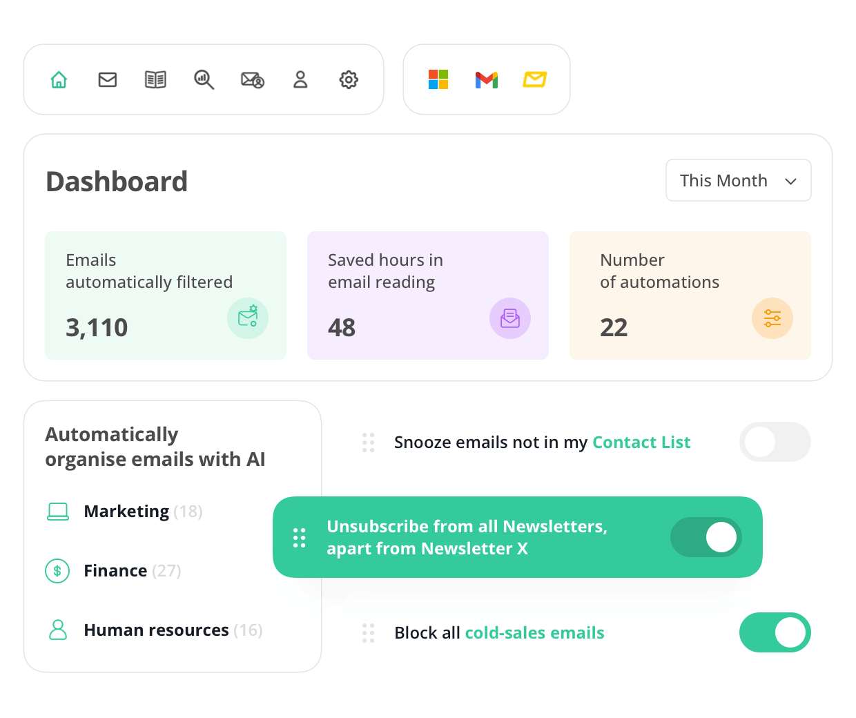 InboxFreedom dashboard